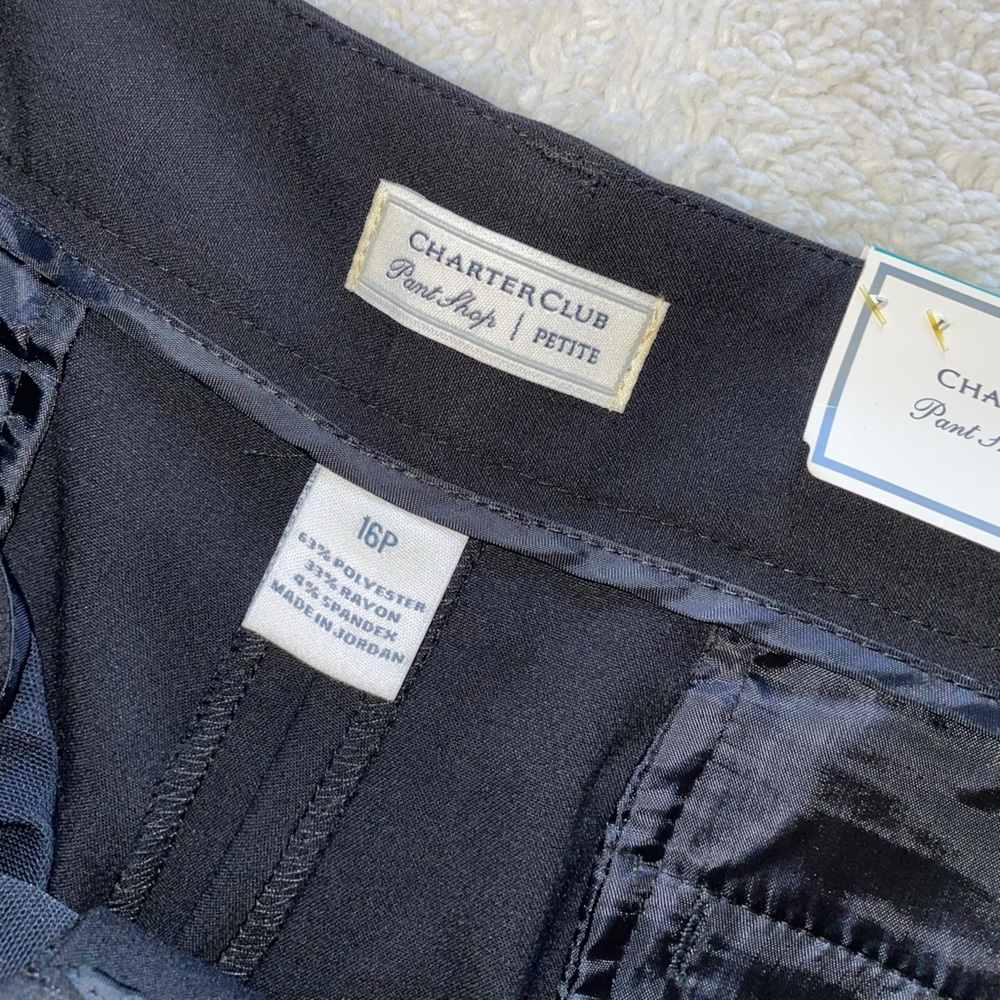 Charter Club Black Classic Fit Trousers - Picture 3 of 5